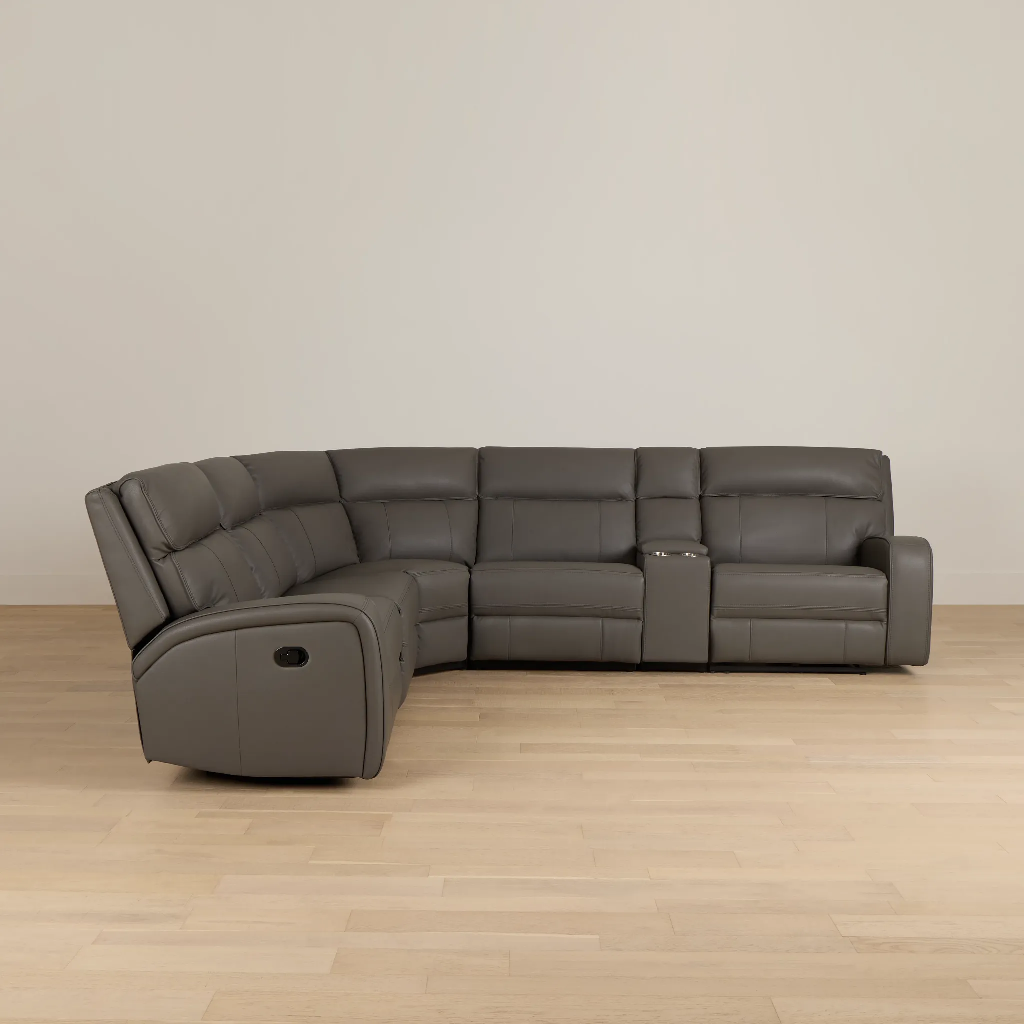 Rhett Gray Micro Small Two-arm Manually Reclining Sectional