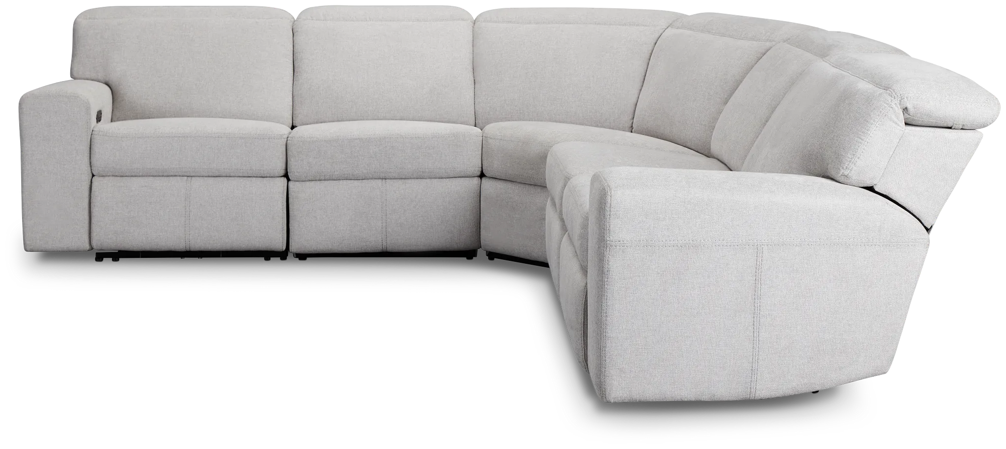 Callum Light Gray Fabric Small Dual Power Reclining Two-arm Sectional