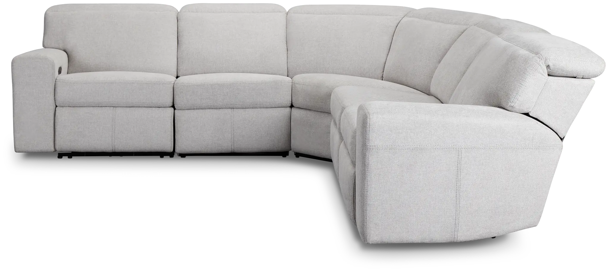 Callum Light Gray Fabric Small Dual Power Reclining Two-arm Sectional Callum Light Gray Fabric Small Dual Power Reclining Two-arm Sectional