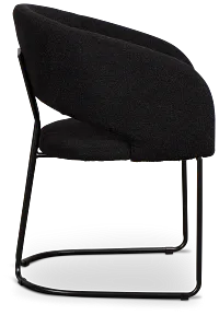 Merrick Black Round Upholstered Side Chair