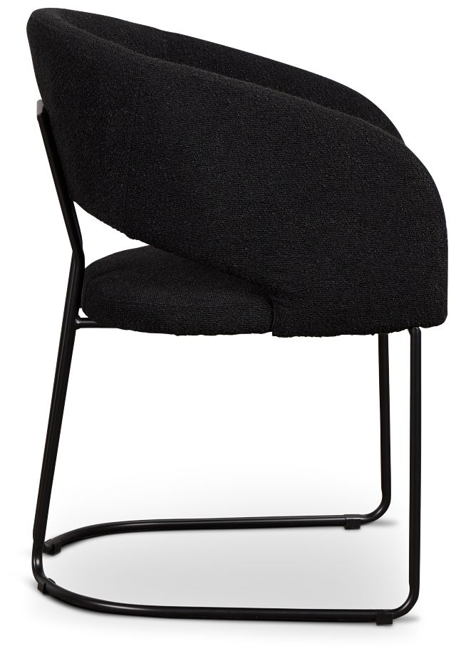 Merrick Black Round Upholstered Side Chair