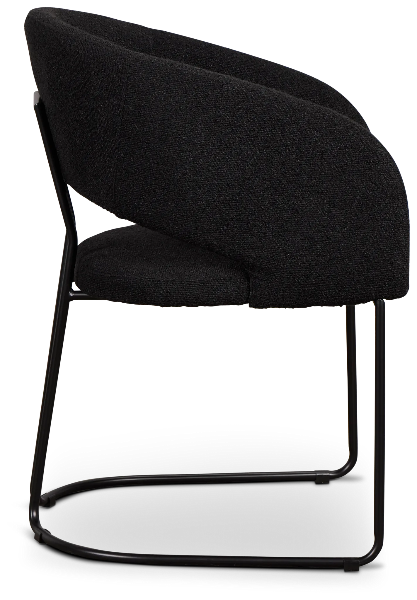 Merrick Black Round Upholstered Side Chair