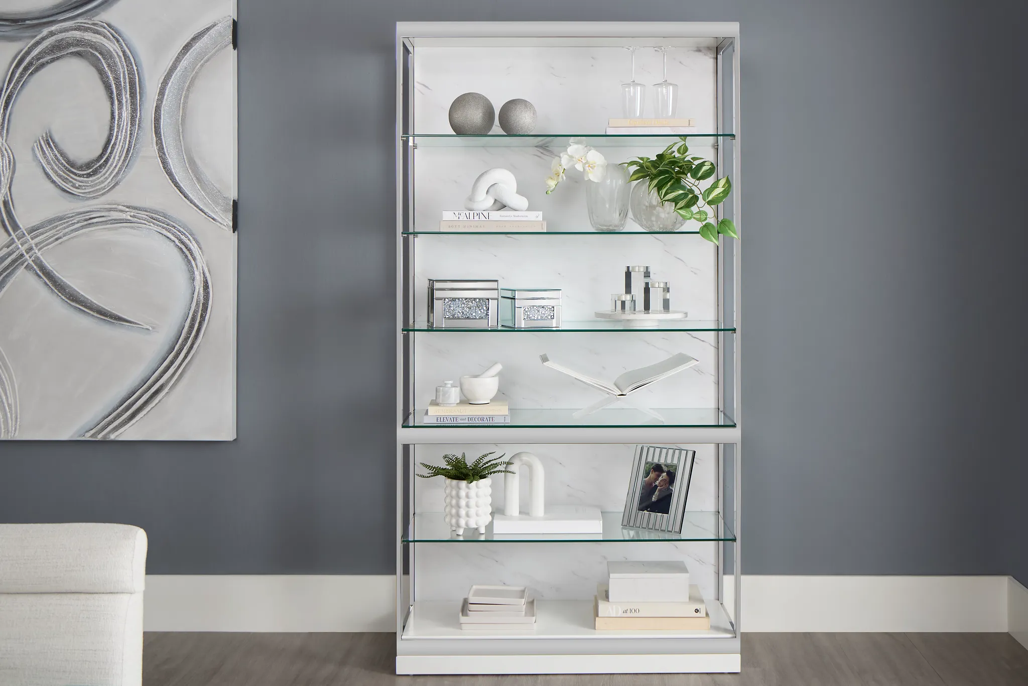 Ocean Drive White Stnl Steel Etagere