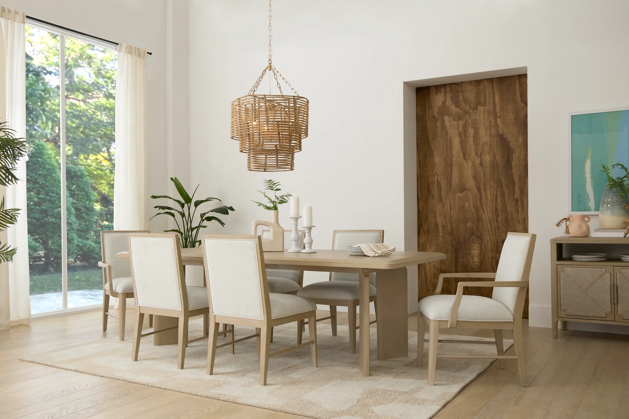 Castello Light Tone Upholstered Arm Chair