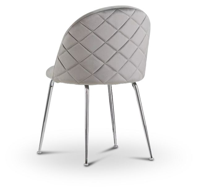 Capri Gray Velvet Upholstered Side Chair W/ Chrome Legs