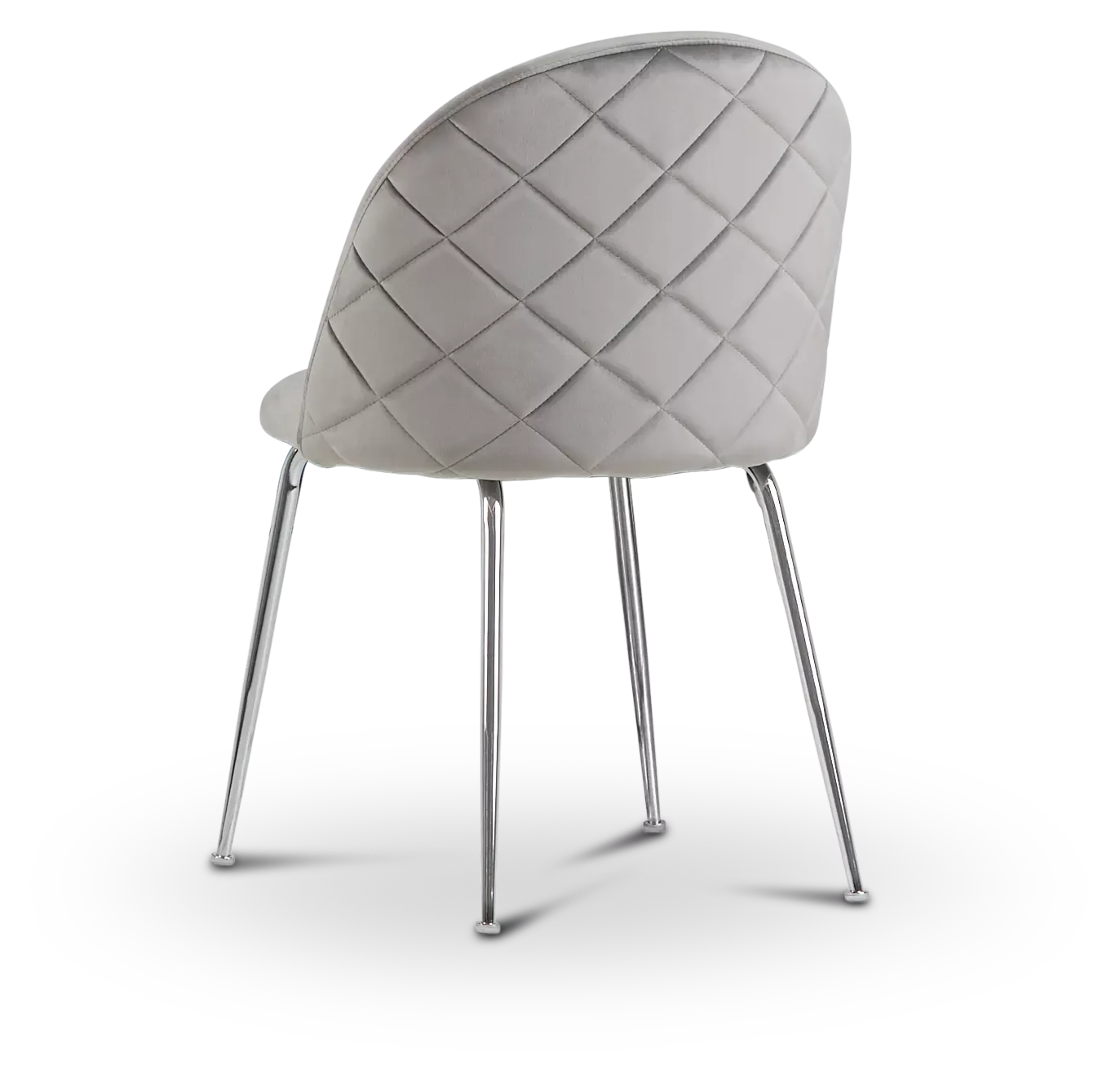 Capri Gray Velvet Upholstered Side Chair W/ Chrome Legs