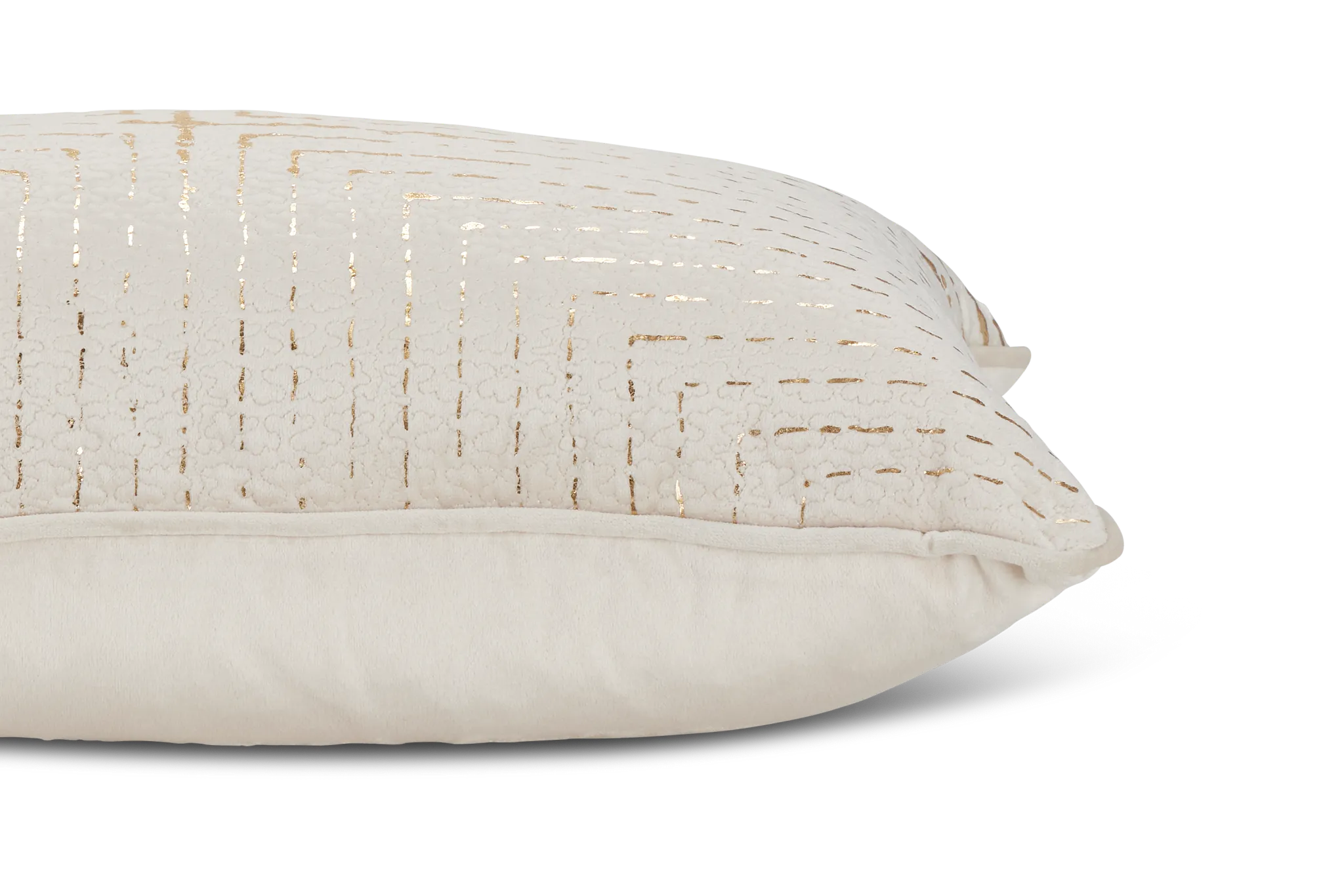 Lara Beige Velvet Lumbar Accent Pillow