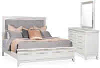 Alessandria White Uph Panel Bedroom With Lights