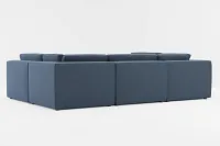 Destin Elite Dark Blue Fabric 6-piece Pit Sectional