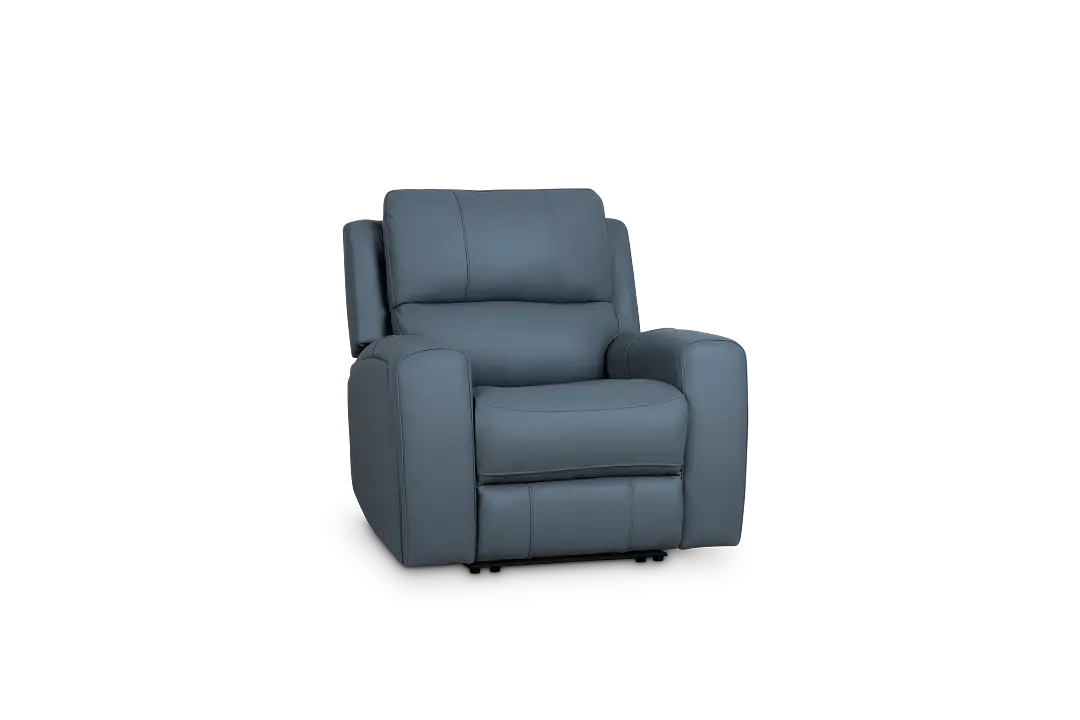 Summit Blue Lthr/vinyl Power Recliner With Power Headrest Summit Blue Lthr/vinyl Power Recliner With Power Headrest