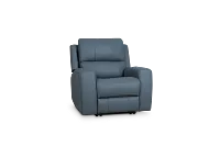 Summit Blue Lthr/vinyl Power Recliner With Power Headrest
