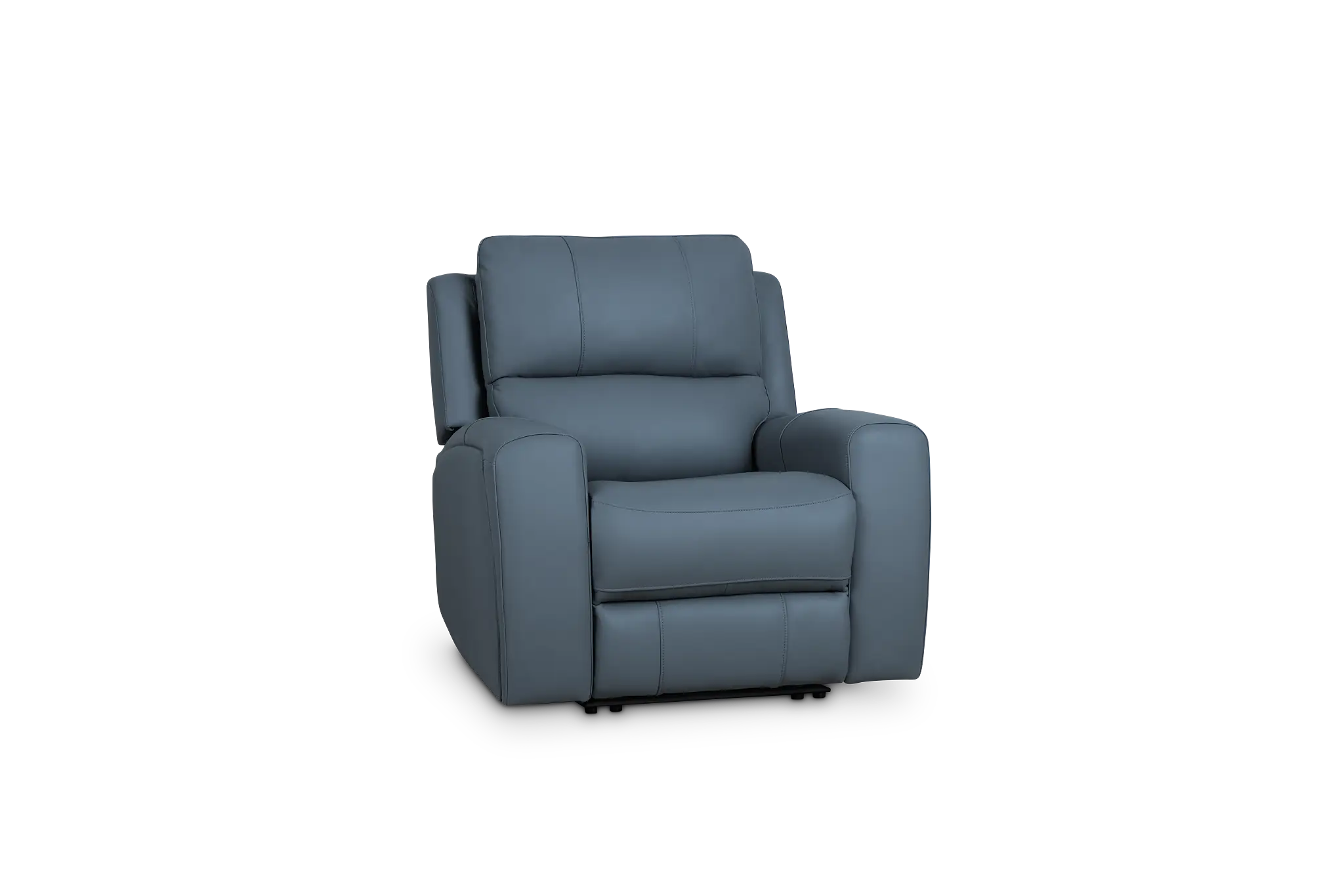 Summit Blue Lthr/vinyl Power Recliner With Power Headrest Summit Blue Lthr/vinyl Power Recliner With Power Headrest