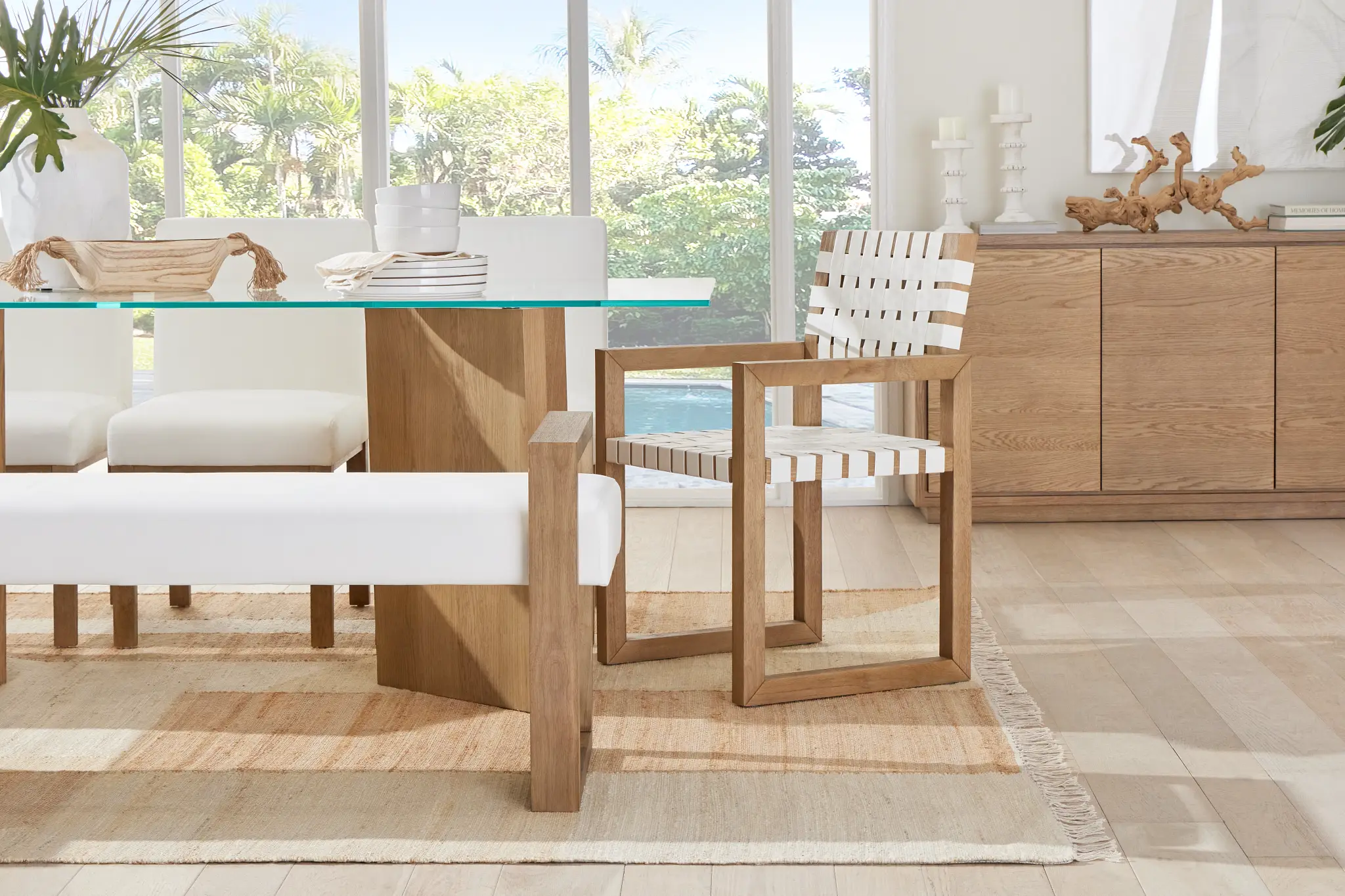 Haven White Woven Leather Arm Chair Haven White Woven Leather Arm Chair