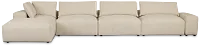 Remi Light Beige Fabric 6-piece Bumper Sectional