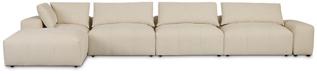 Remi Light Beige Fabric 6-piece Bumper Sectional