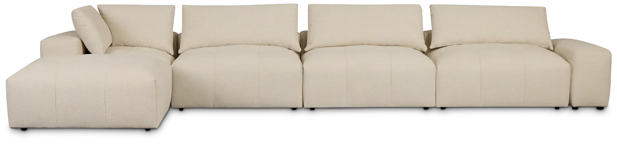 Remi Light Beige Fabric 6-piece Bumper Sectional Remi Light Beige Fabric 6-piece Bumper Sectional