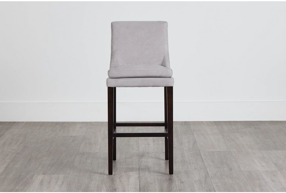 Tito Light Gray 30" Upholstered Barstool, (0)