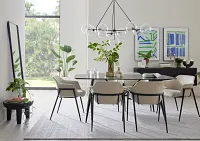 Salerno Light Beige Upholstered Arm Chair