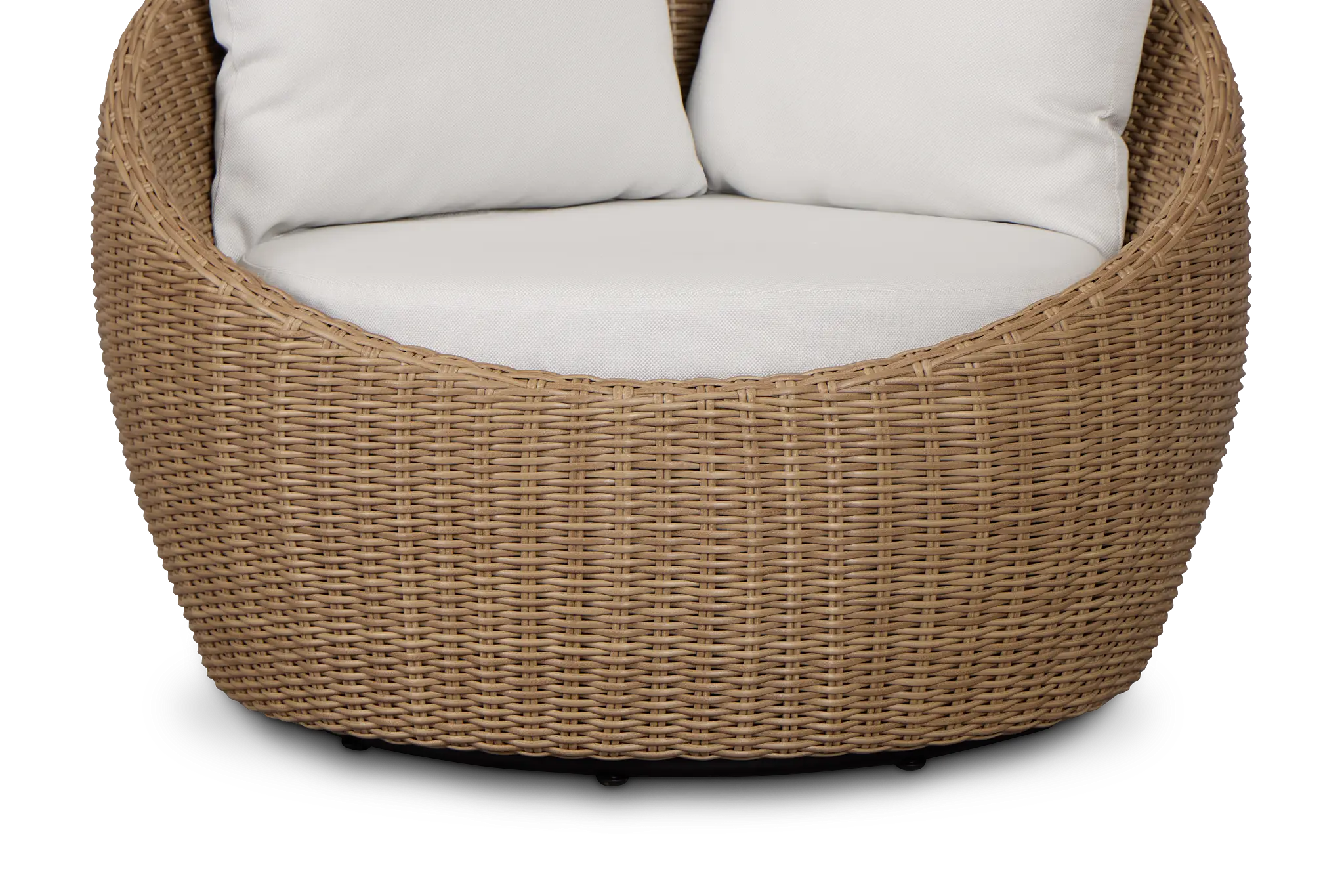 Montecito Light Tone Curved Swivel Chair With Light Beige Cushions Montecito Light Tone Curved Swivel Chair With Light Beige Cushions