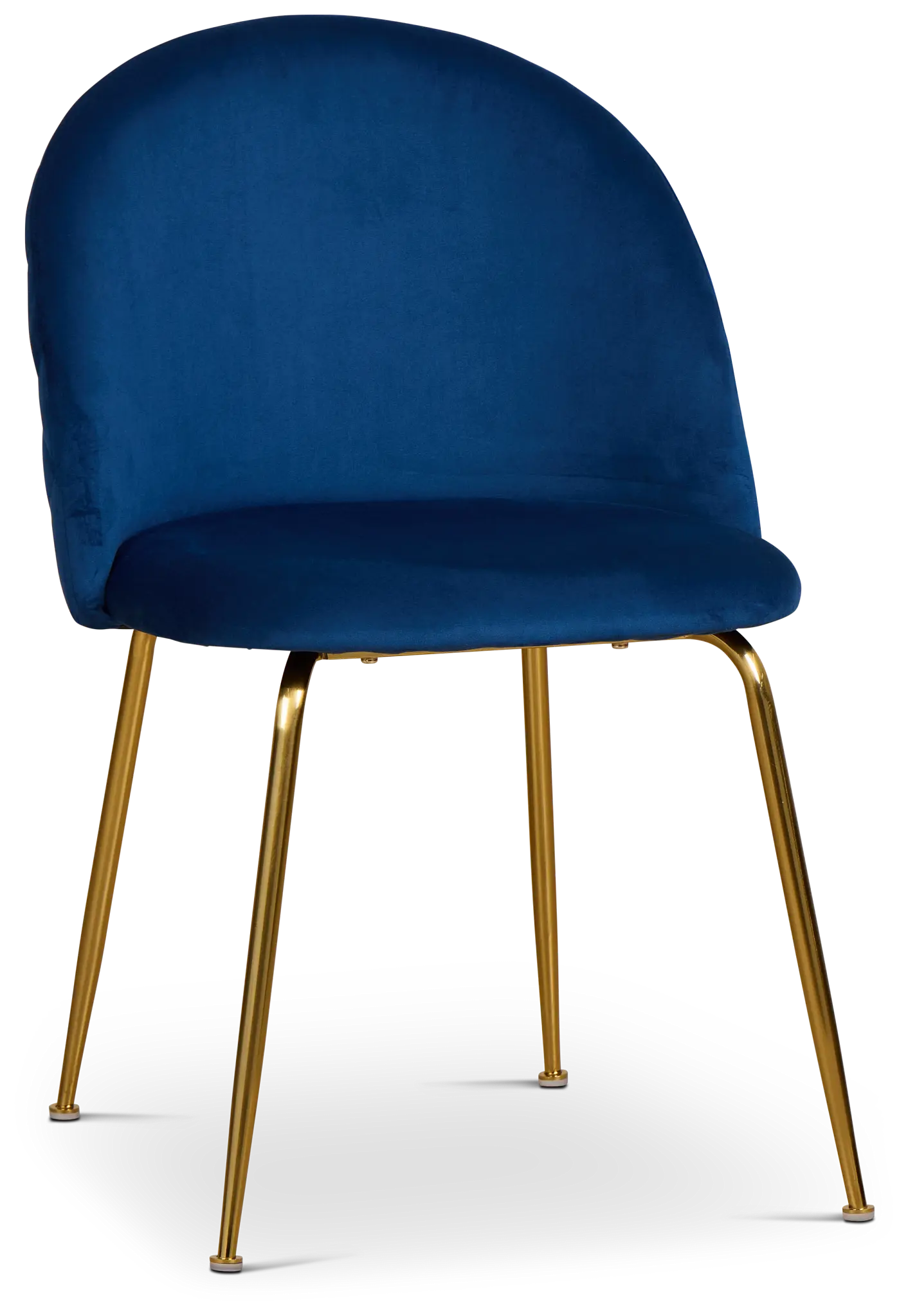 Capri Dark Blue Velvet Upholstered Side Chair W/ Gold Legs Capri Dark Blue Velvet Upholstered Side Chair W/ Gold Legs