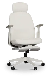 Nora White Upholstered Desk Chair