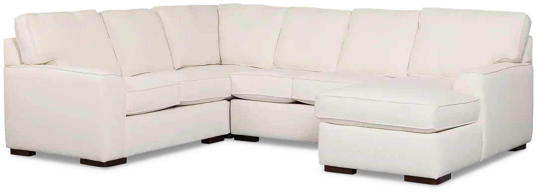 Sinclair Light Beige Fabric Medium Right Chaise Sectional