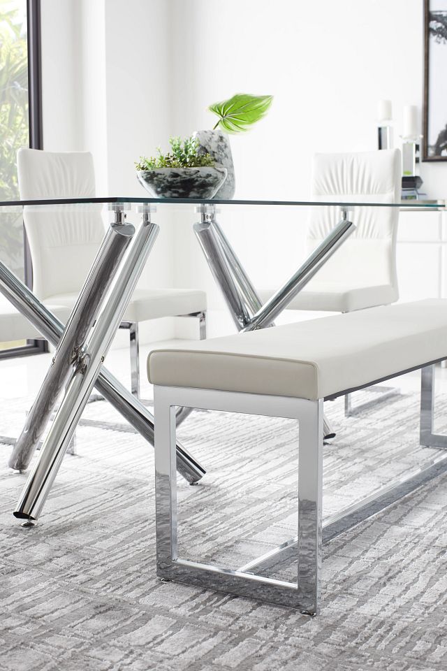 Quincy Gray Glass Table