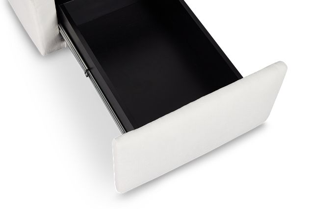 Citymod White Fabric Storage Console With Usb