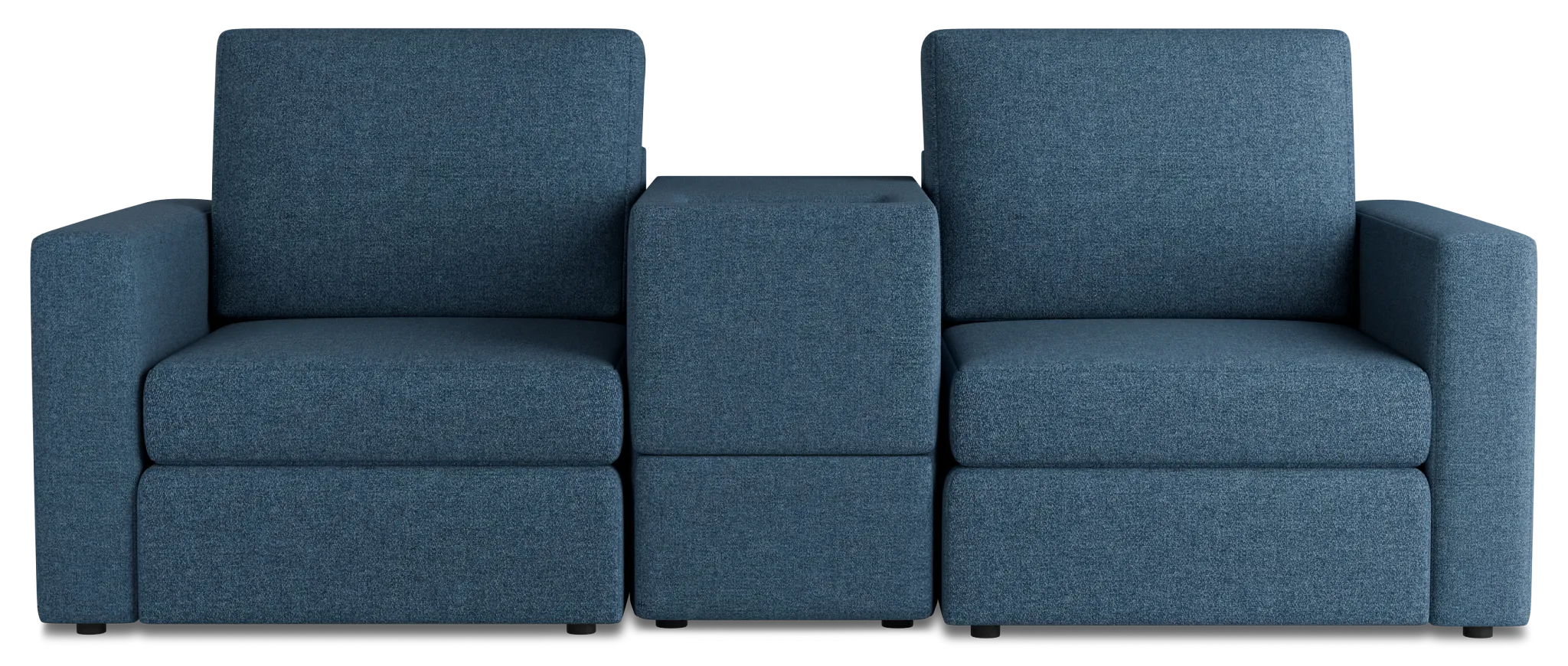 Citymod Blue Fabric 3-piece Modular Sofa With Media Console