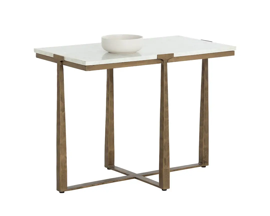 Cowart White Marble Rectangular End Table Cowart White Marble Rectangular End Table