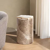North Brown Round Accent Table