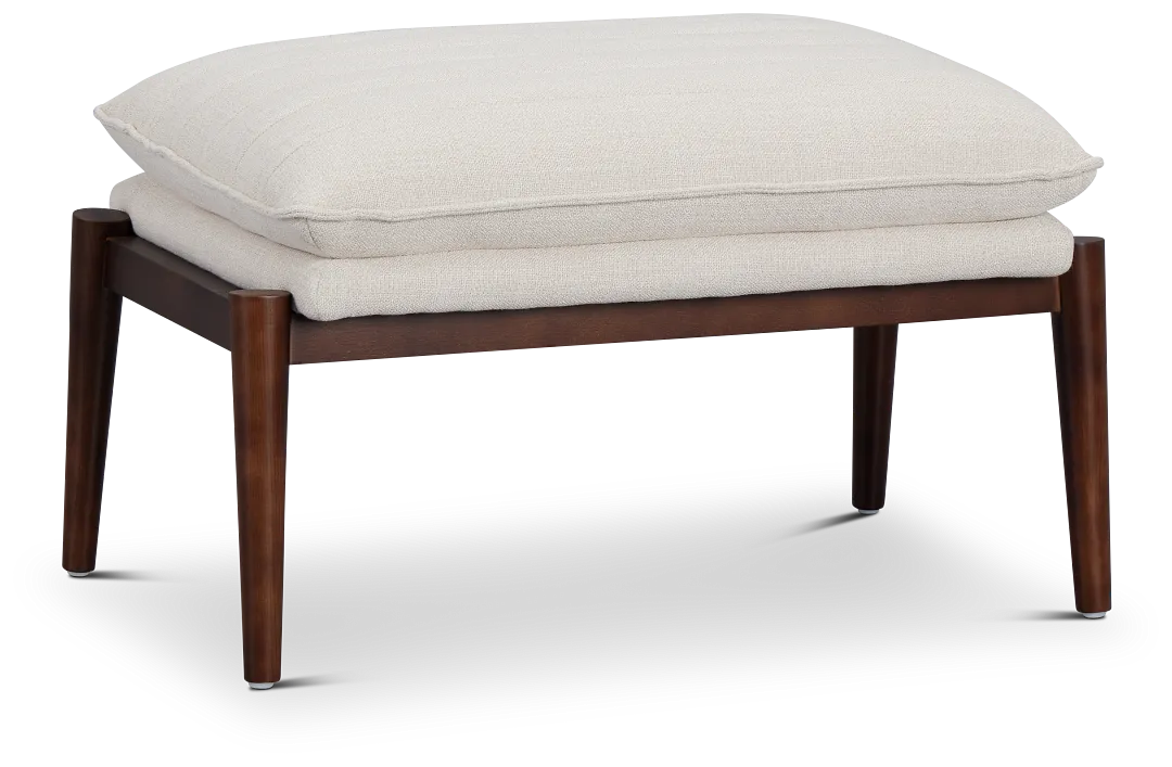 Leith Light Beige Fabric Accent Ottoman