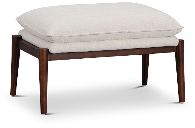 Leith Light Beige Fabric Accent Ottoman