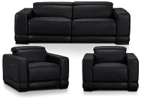 Lombardy Black Micro Power Reclining Living Room