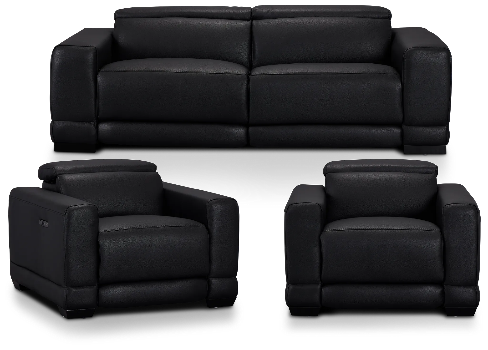 Lombardy Black Micro Power Reclining Living Room