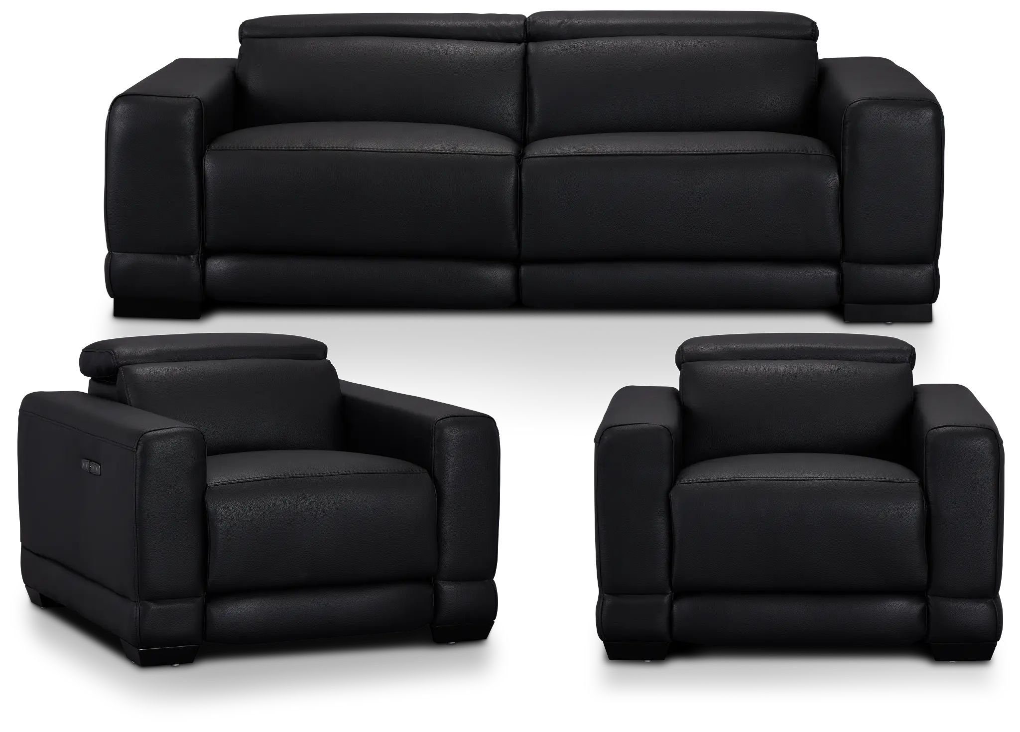 Lombardy Black Micro Power Reclining Living Room Lombardy Black Micro Power Reclining Living Room