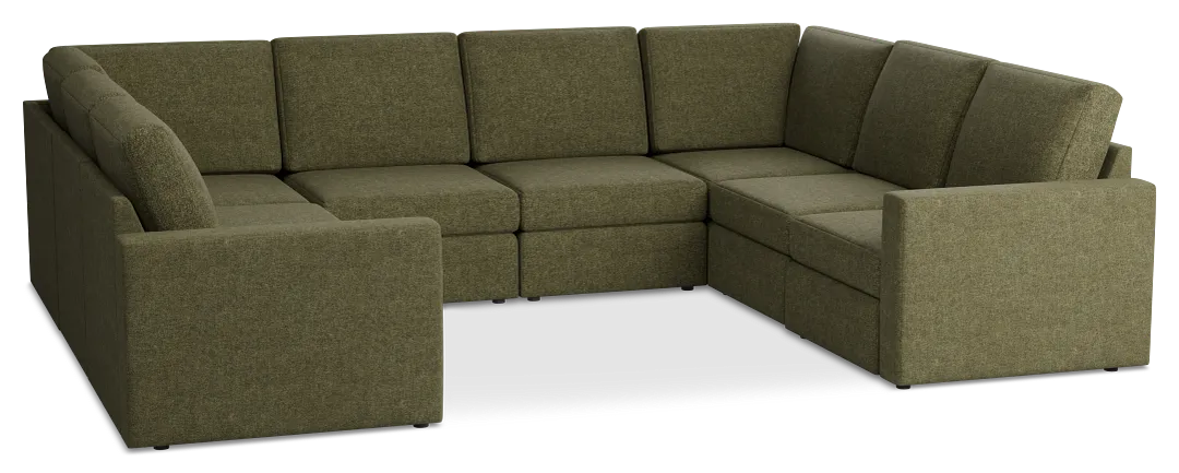 Citymod Green Fabric 8-piece Modular Sectional