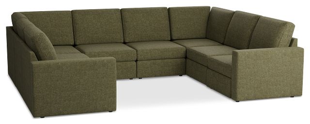 Citymod Green Fabric 8-piece Modular Sectional