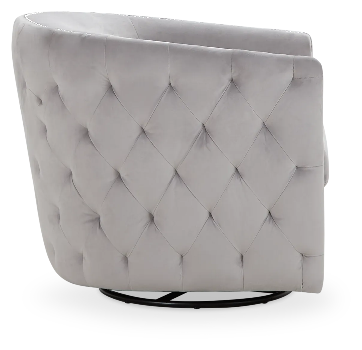 Naomi Gray Micro Swivel Accent Chair