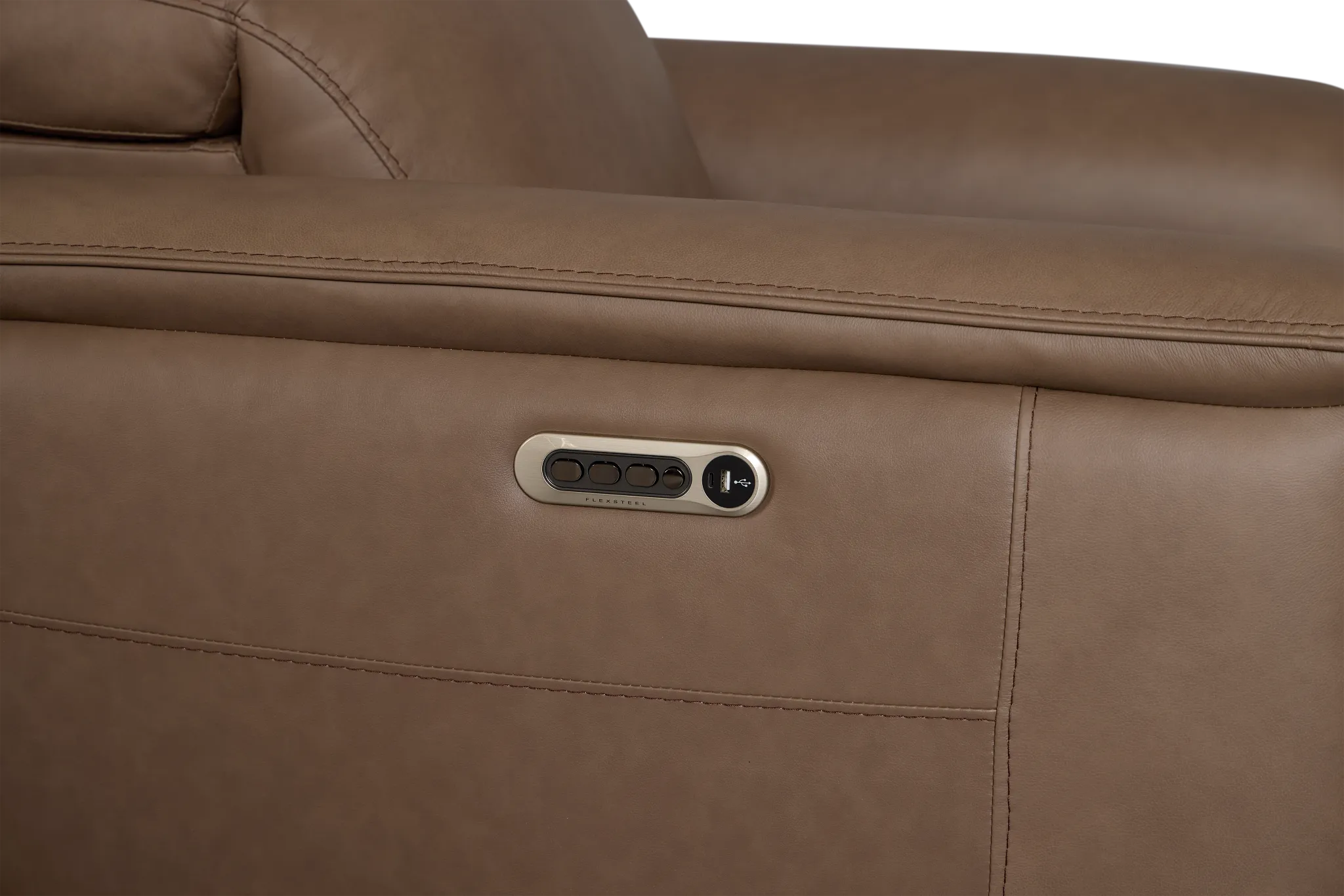 Flexsteel Brodie Dark Brown Lthr/vinyl Power Recliner
