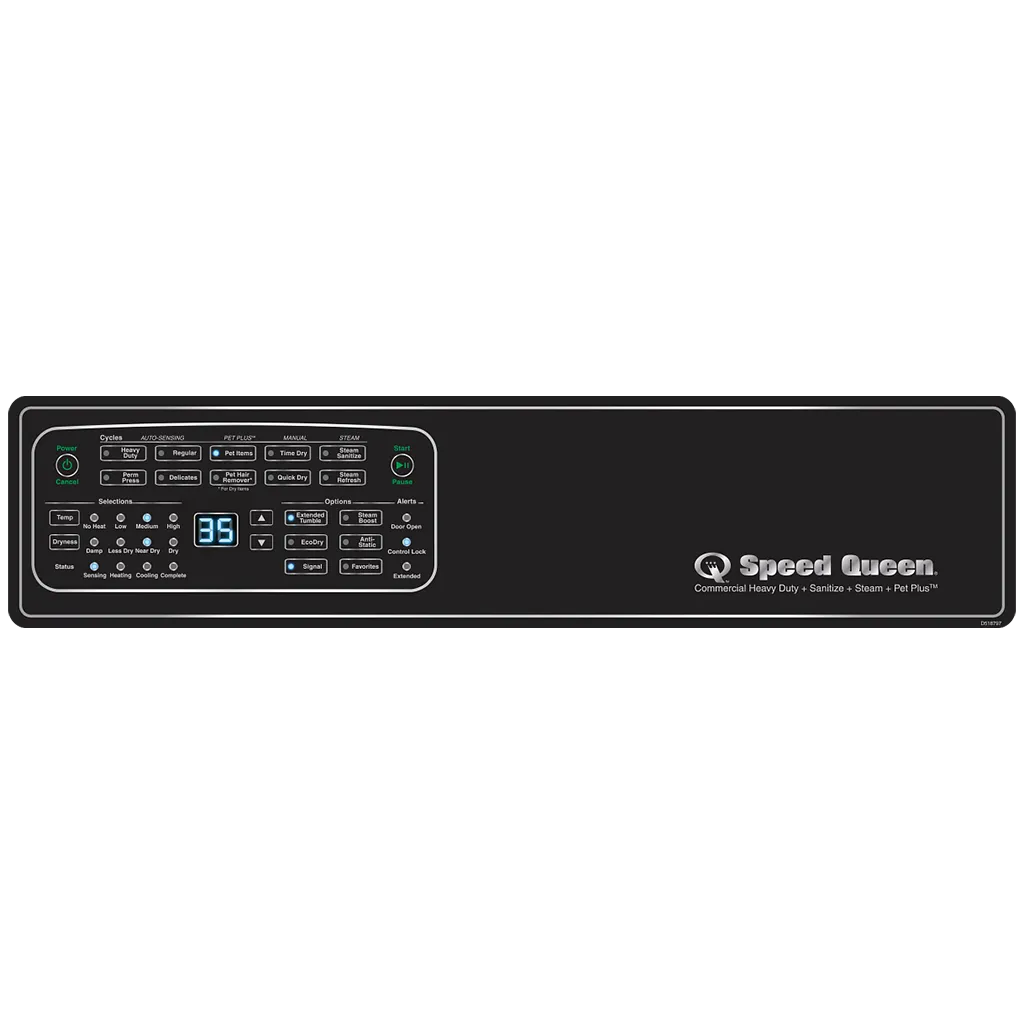 Speed Queen 7004 Series Black Front Load Gas Dryer