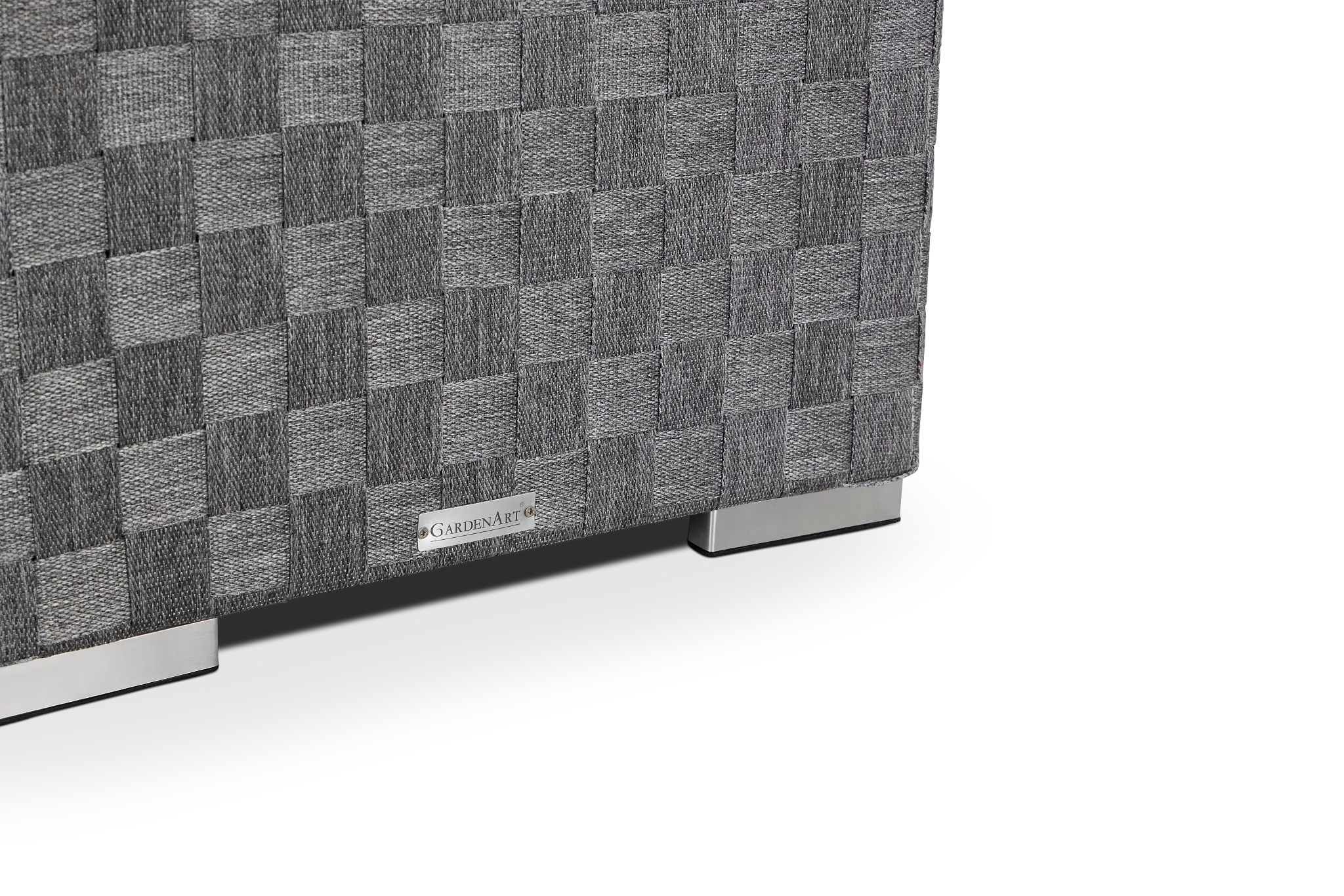 Barbados Light Gray Woven End Table