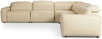 Tidal Beige Lthr/vinyl Small Two-arm Power Reclining Sectional