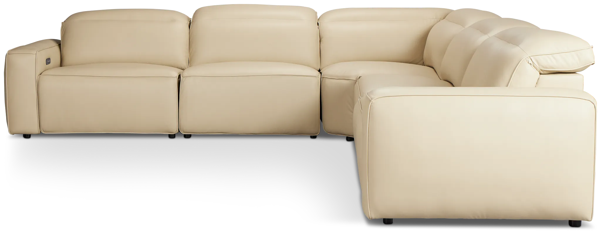 Tidal Beige Lthr/vinyl Small Two-arm Power Reclining Sectional