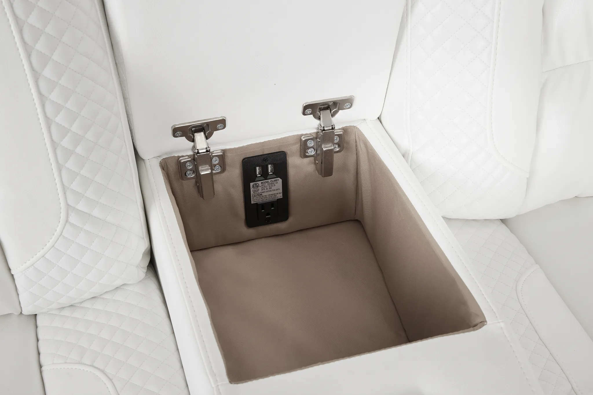 Troy White Micro Left Console Love Reclining Sectional