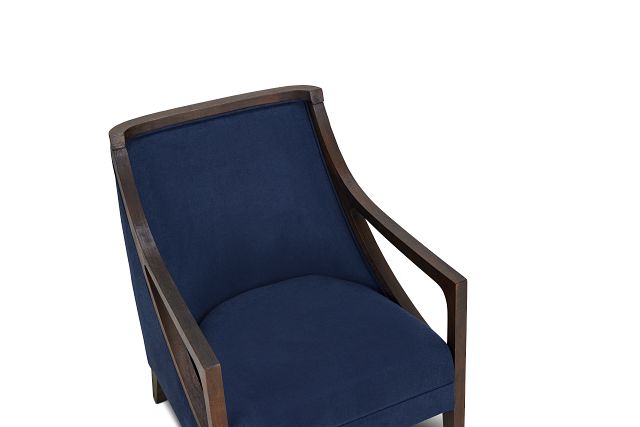 Hopkins Dark Blue Fabric Accent Chair