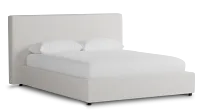 Grayton Linen Light Beige 44" Upholstered Platform Bed