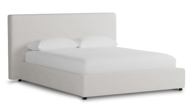 Grayton Linen Light Beige 44" Upholstered Platform Bed