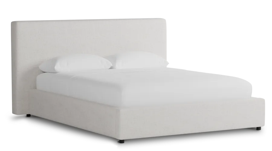 Grayton Linen Light Beige 44" Upholstered Platform Bed