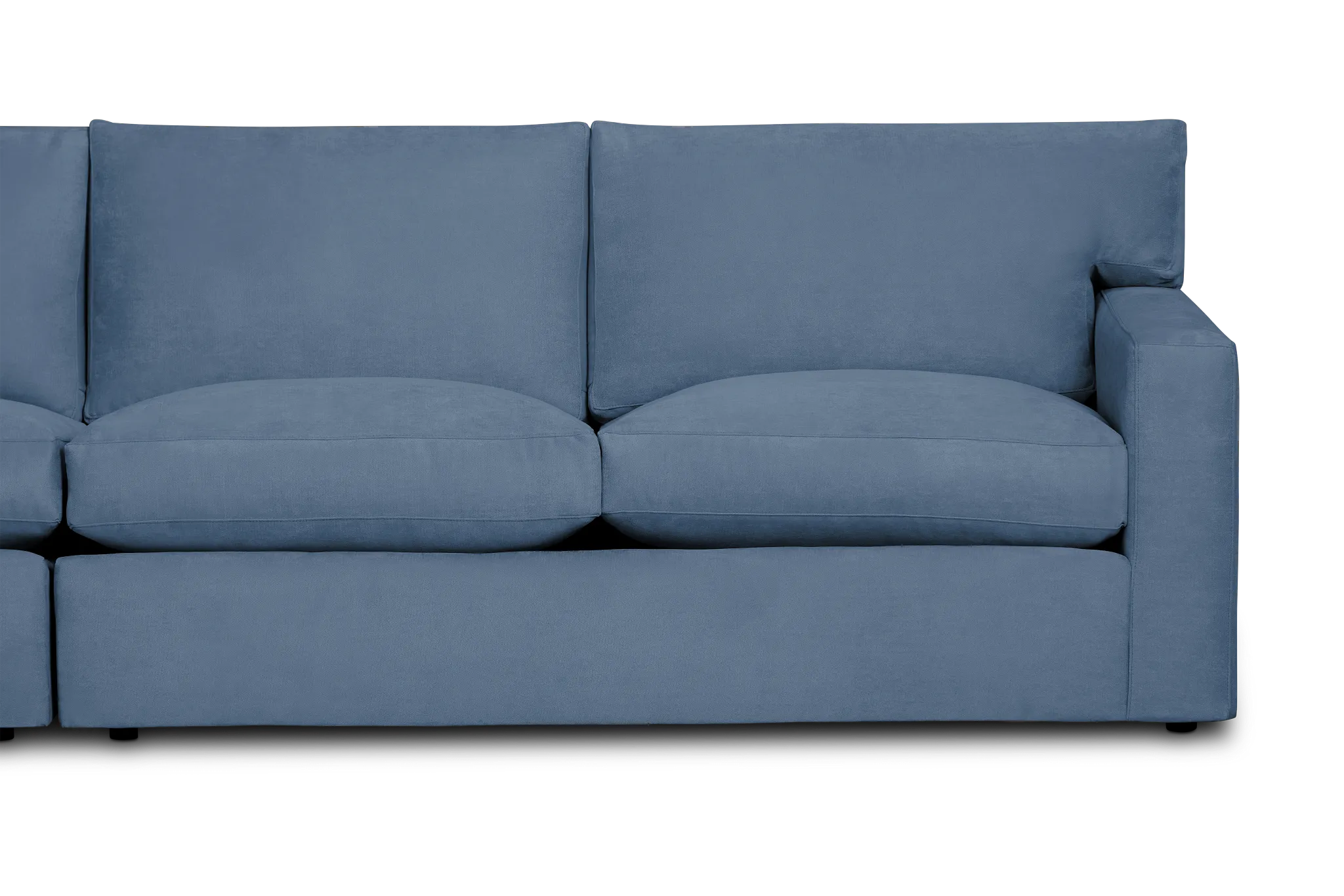 Hudson Blue Fabric Medium 2-arm Wedge Sectional